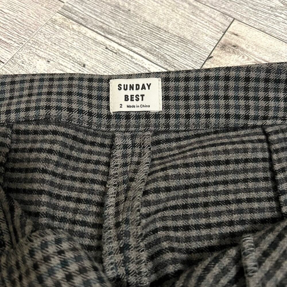 Aritzia Sunday Best Womens Plaid High Rise Stretchy Freshman Check Pants Size 2 - Picture 6 of 7
